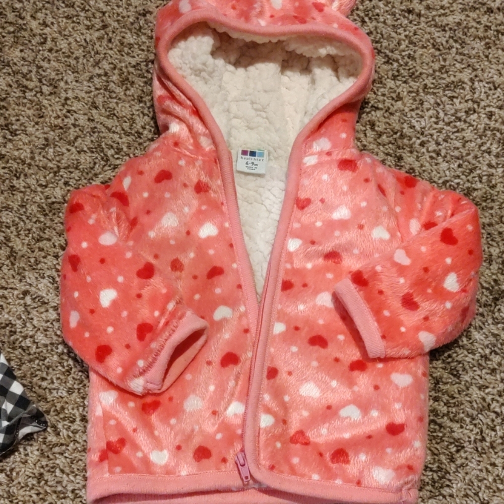 Warm fuzzy pink jacket.